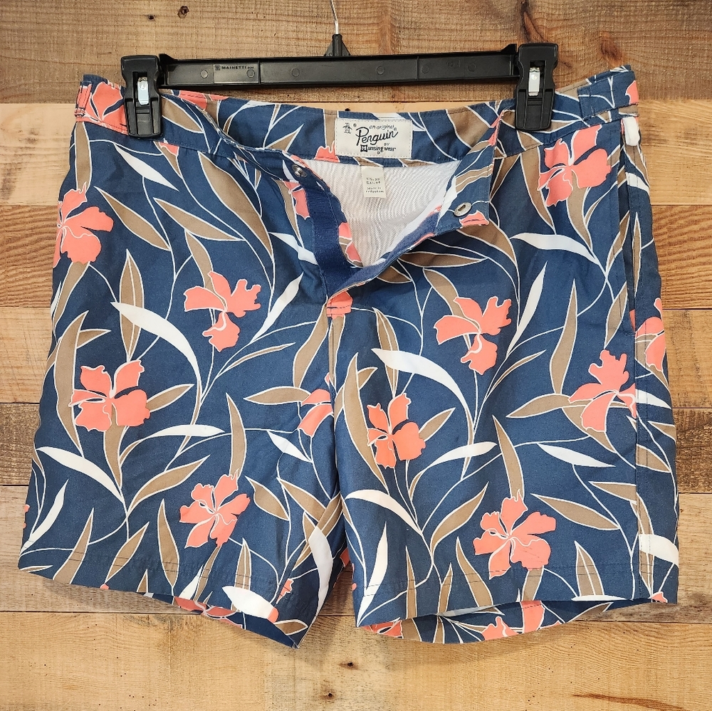Original Penguin / Men's Floral Swim Trunks / Size 33